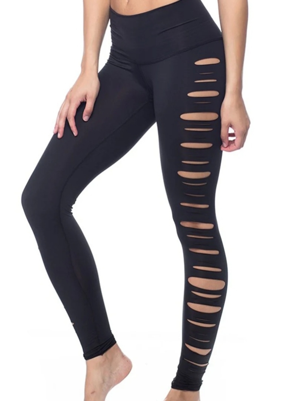 teeki Jimi Hot Pants Black High-Waist Slashed Side Leggings